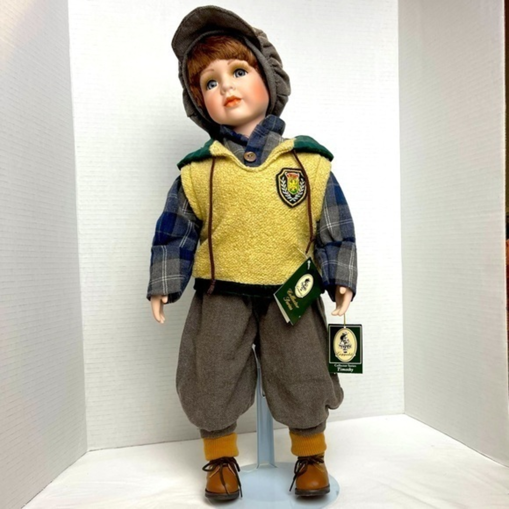 Collector series by Geppeddo Porcelain Doll “‎ Timothy” (No Bear Toy) 17” Tall